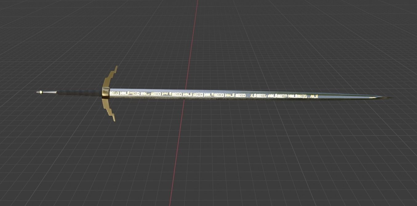 Magic Sword With Runes Low-poly 3D model_4