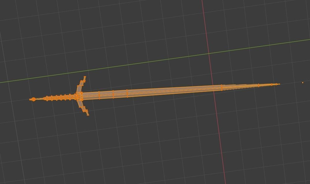 Magic Sword With Runes Low-poly 3D model_7