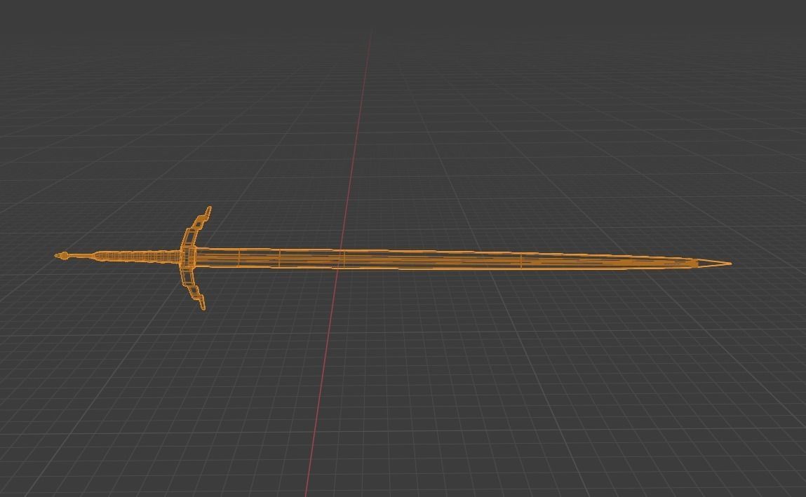 Magic Sword With Runes Low-poly 3D model_5