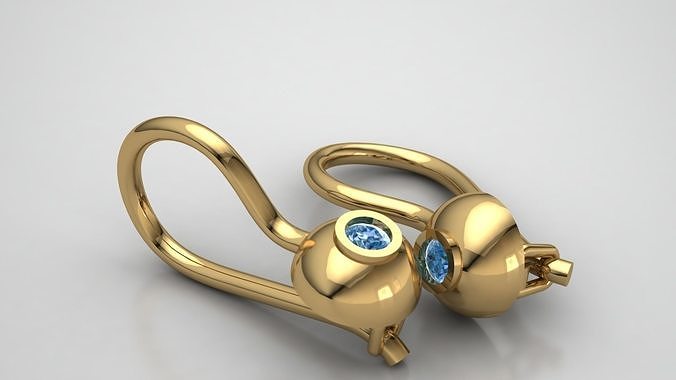 Earrings with diamonds und2132 3D print model