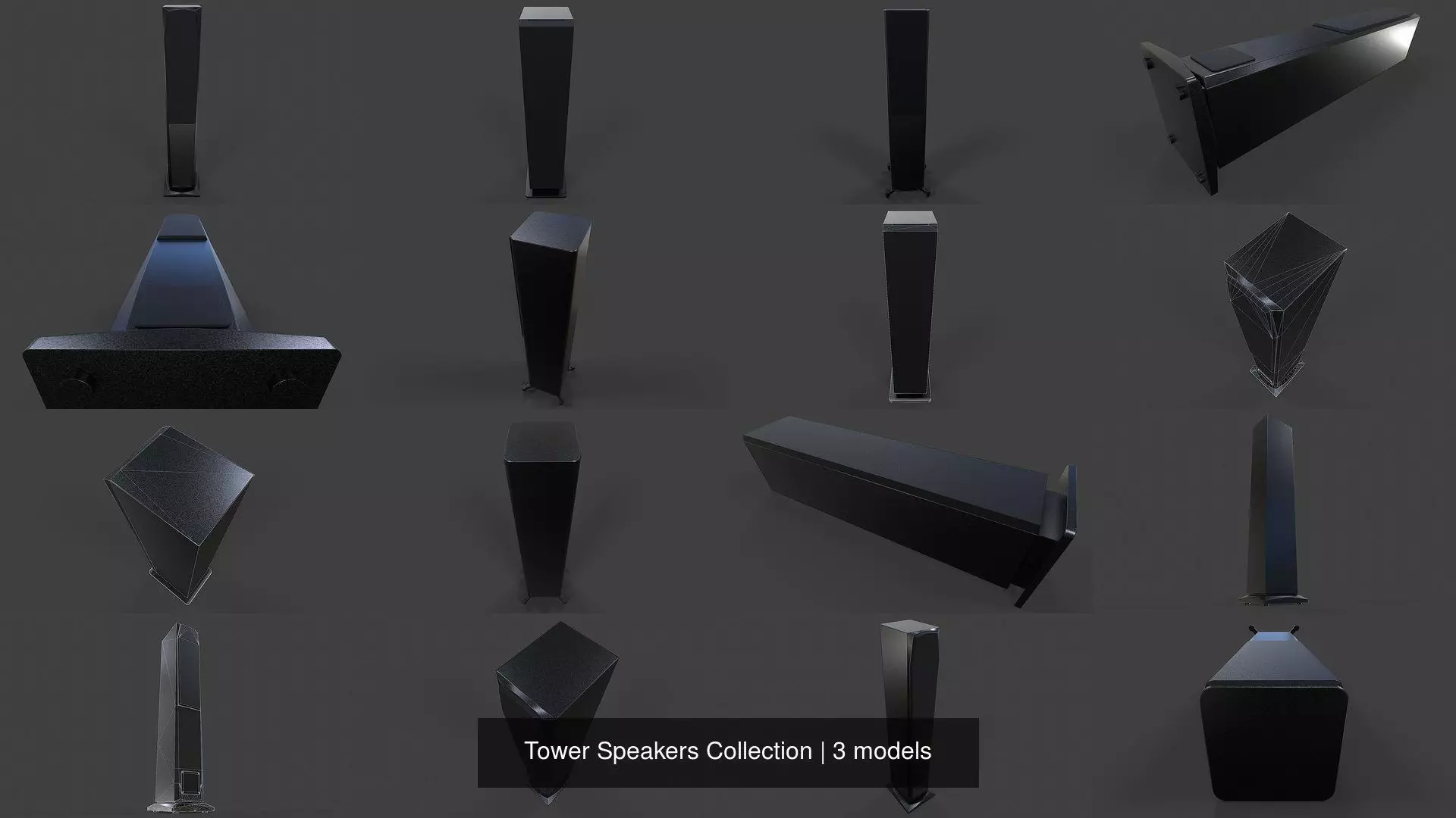 Tower Speakers Collection - Low Poly _0