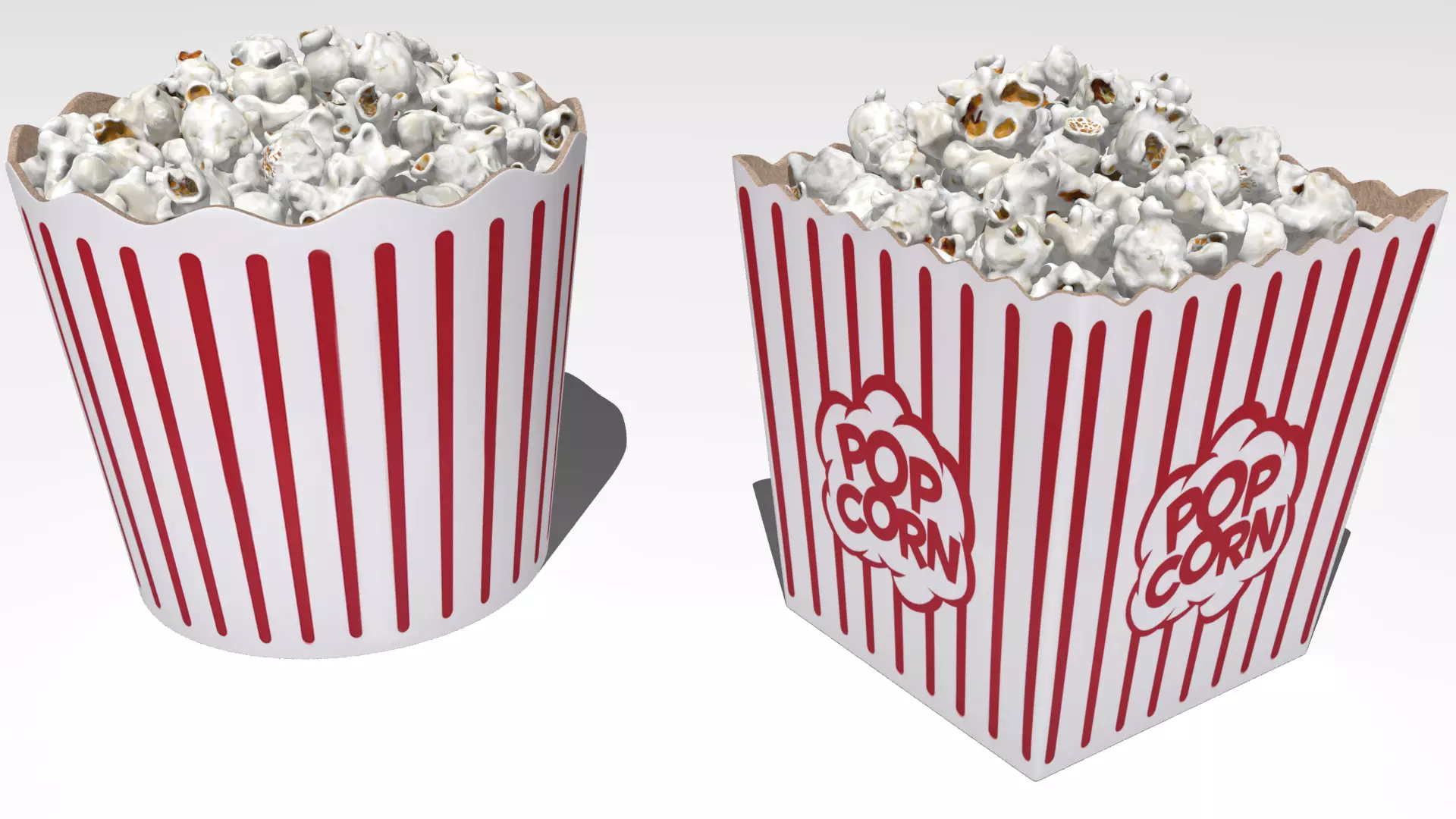 Popcorn buckets 3D model_0