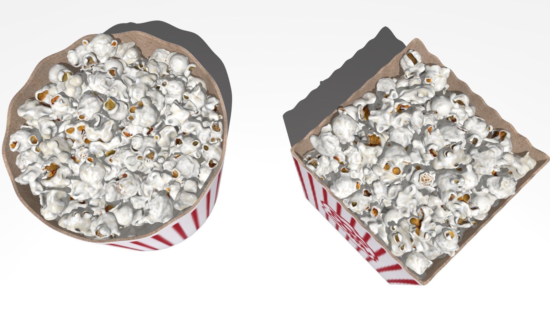 Popcorn buckets 3D model_3