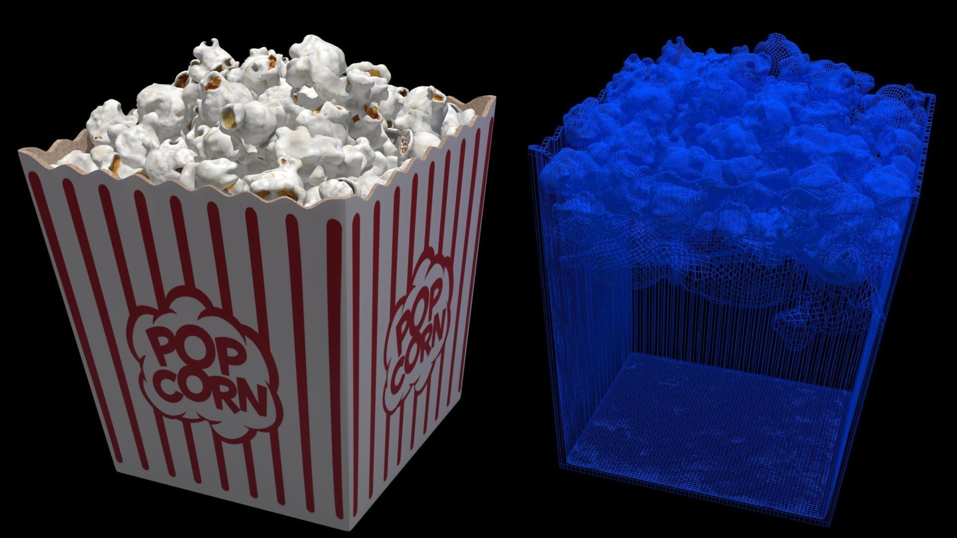 Popcorn buckets 3D model_6