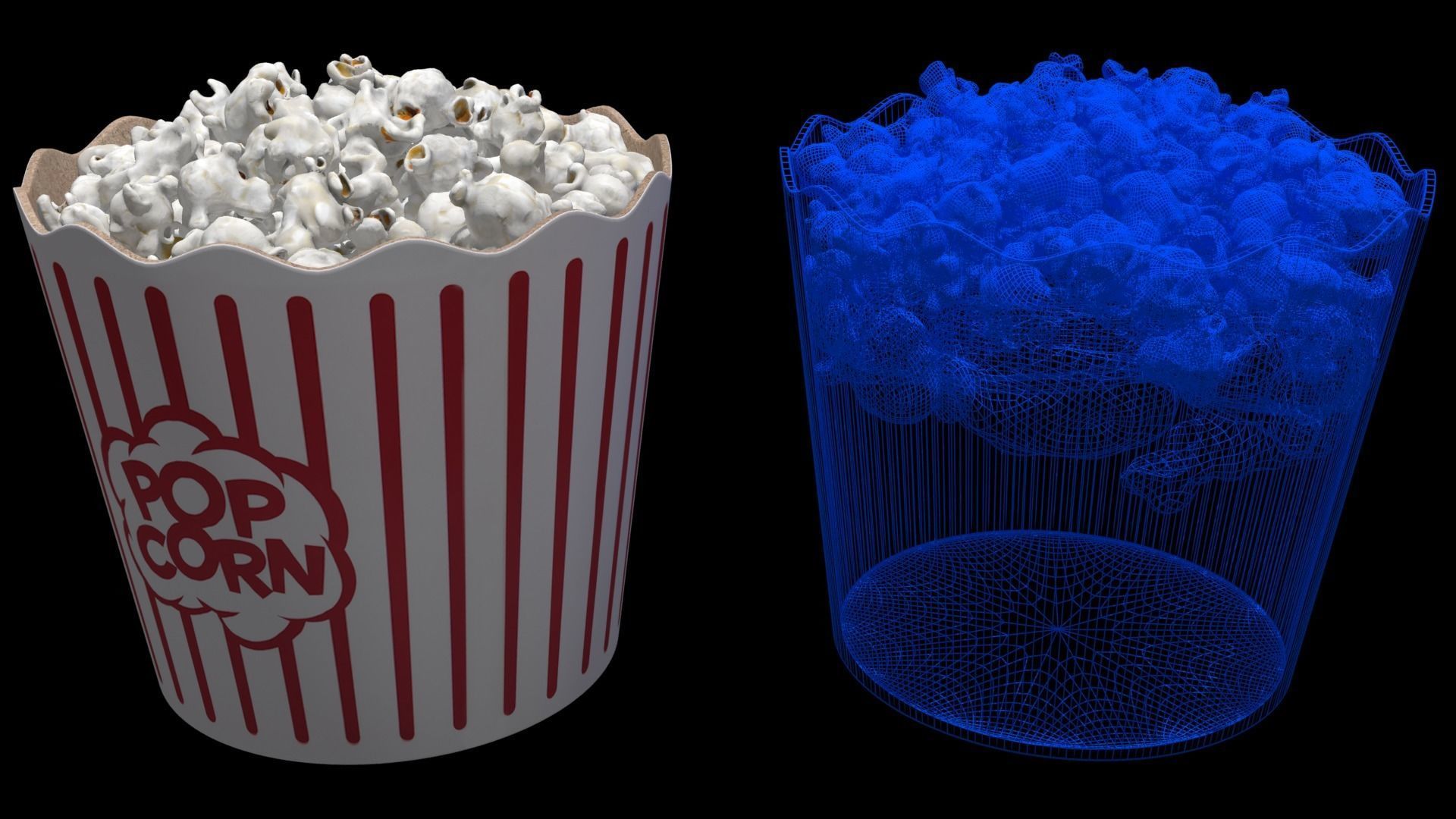 Popcorn buckets 3D model_7