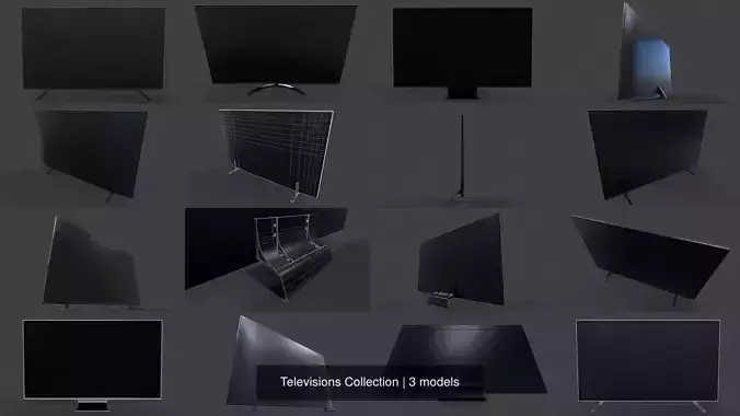 Televisions Collection - Low Poly tall lamp 