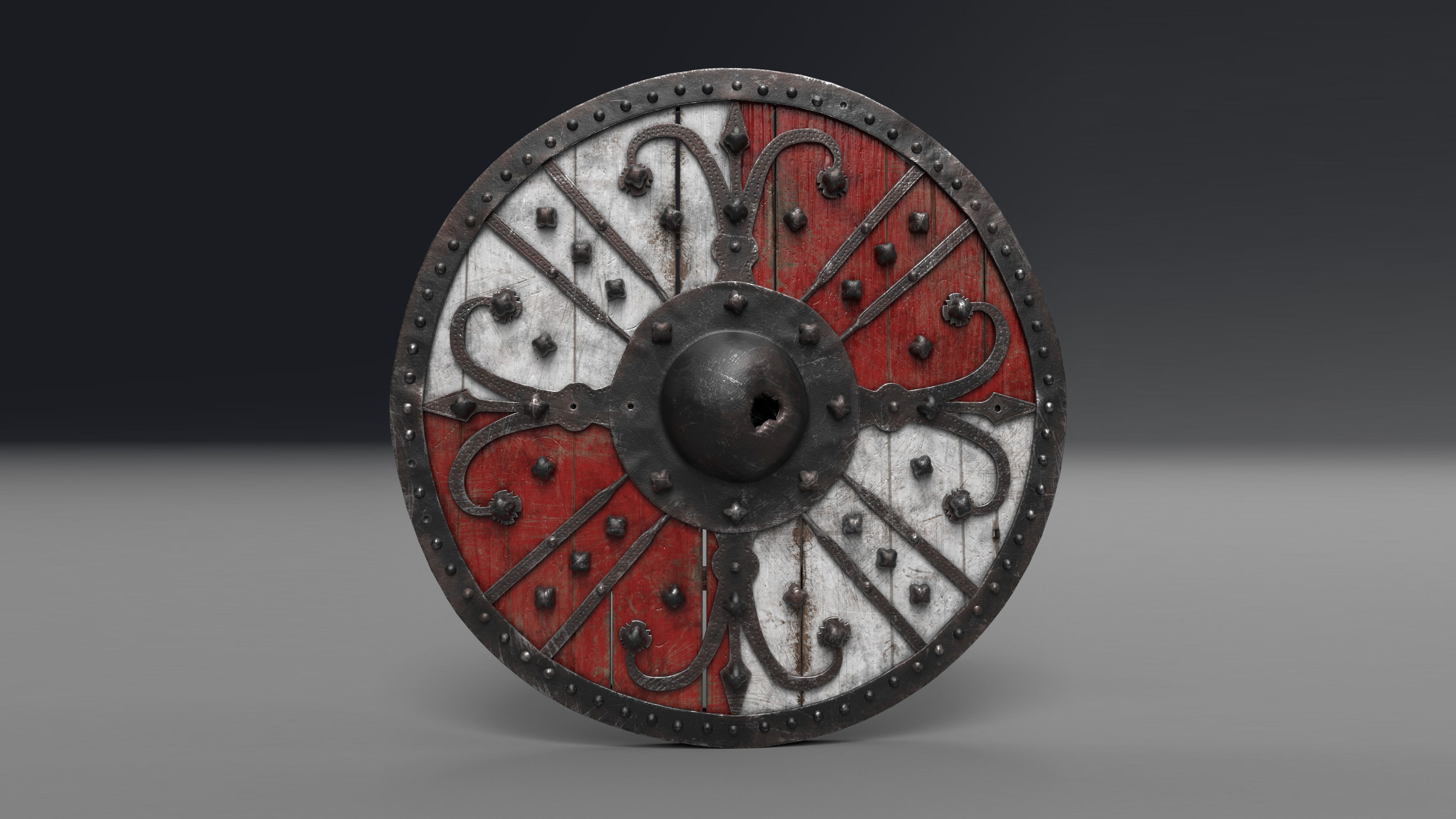 AAA Medieval Viking Shield Low-poly 3D model_12