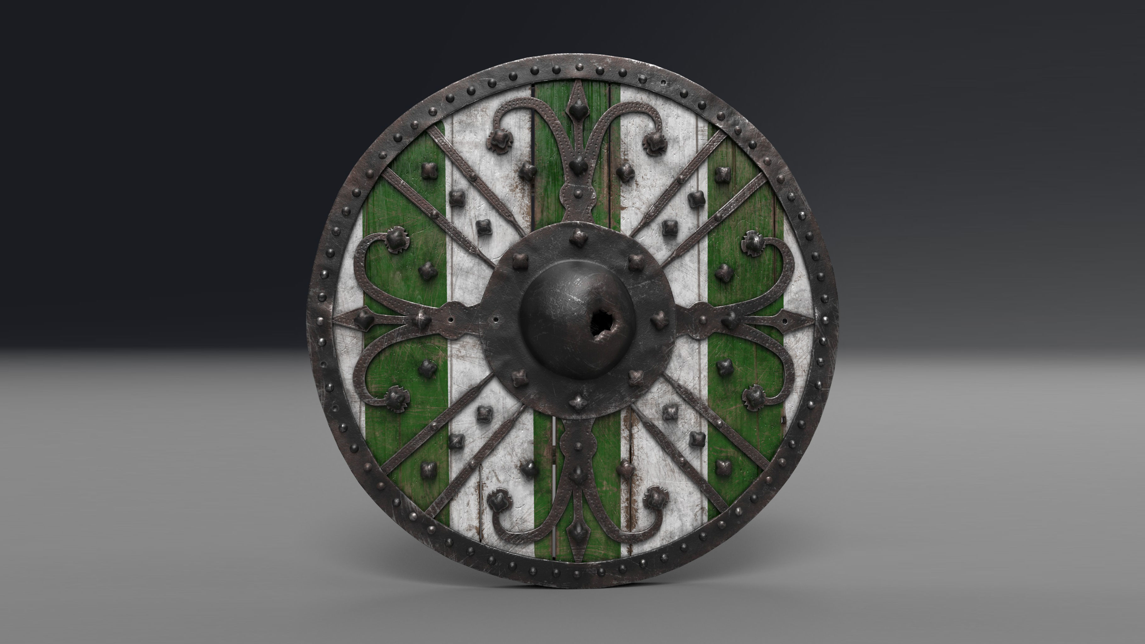 AAA Medieval Viking Shield Low-poly 3D model_8