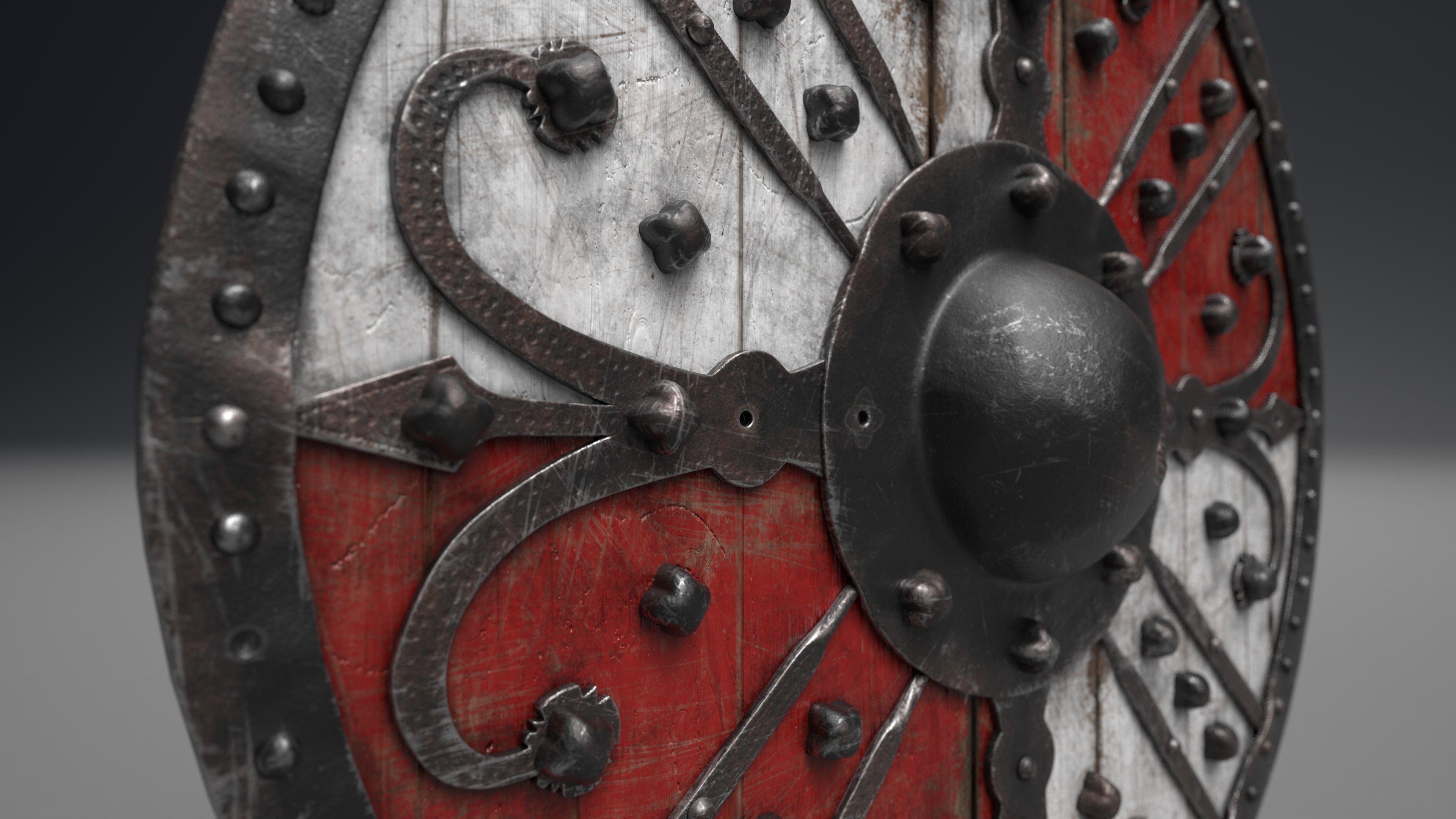 AAA Medieval Viking Shield Low-poly 3D model_6