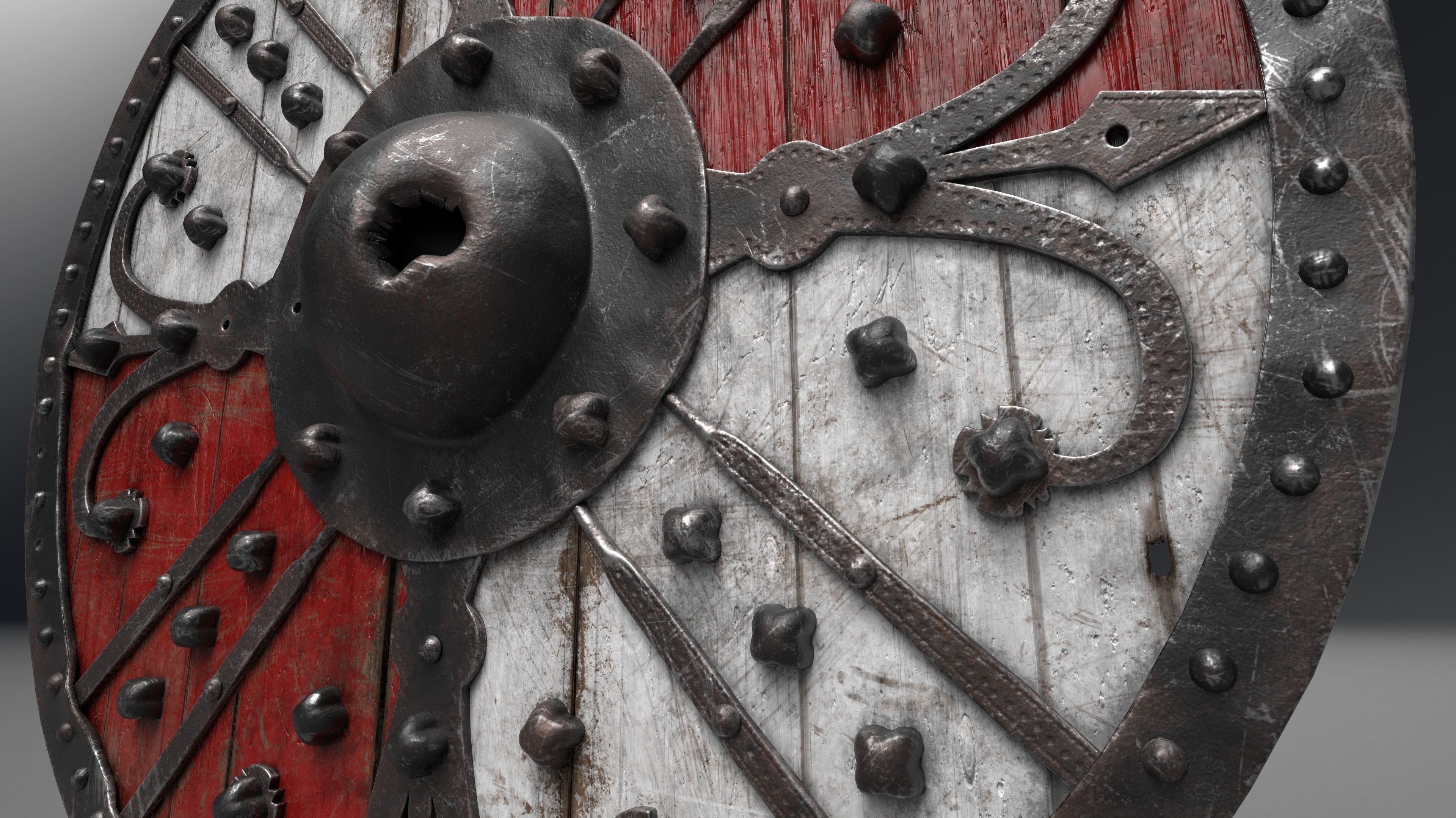 AAA Medieval Viking Shield Low-poly 3D model_5