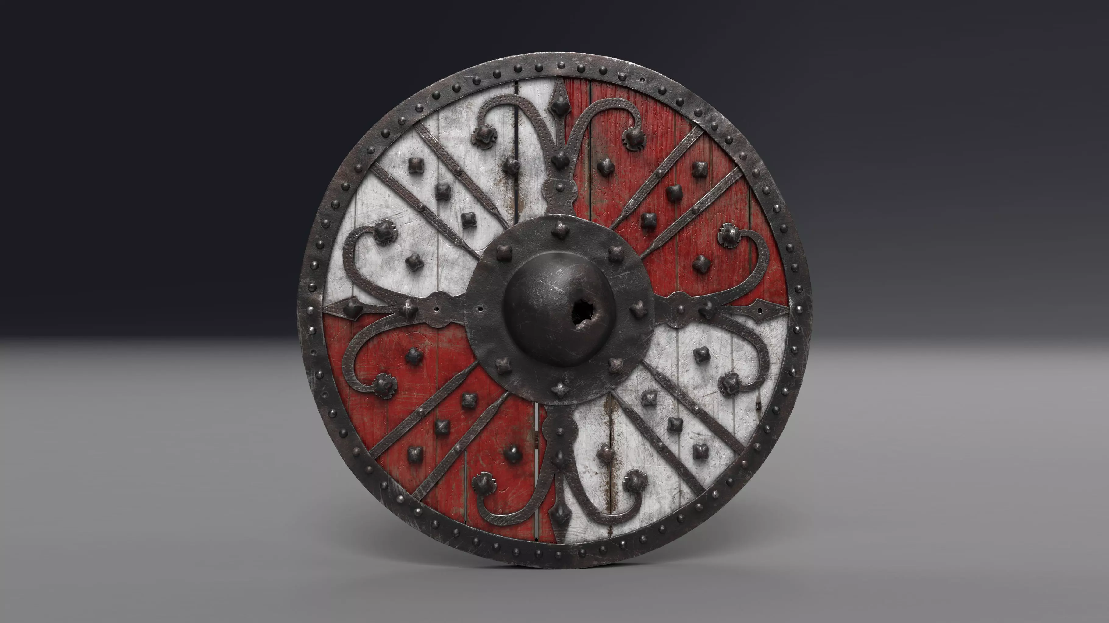 AAA Medieval Viking Shield Low-poly 3D model_0