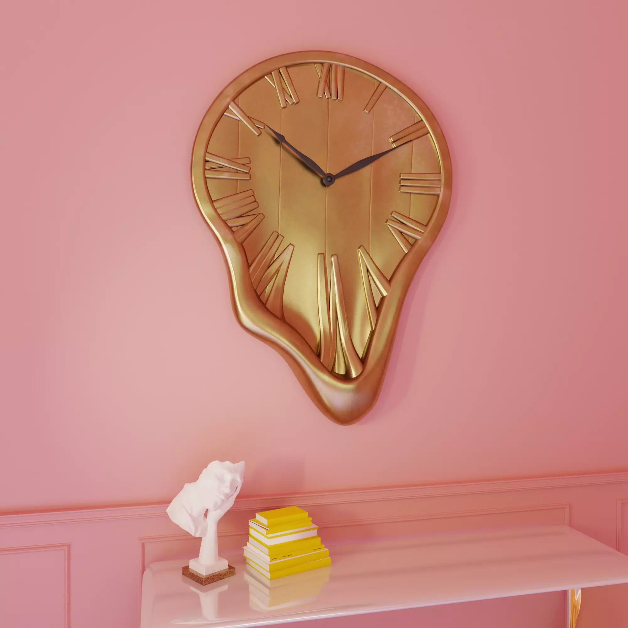 Melted clock 3D model_0