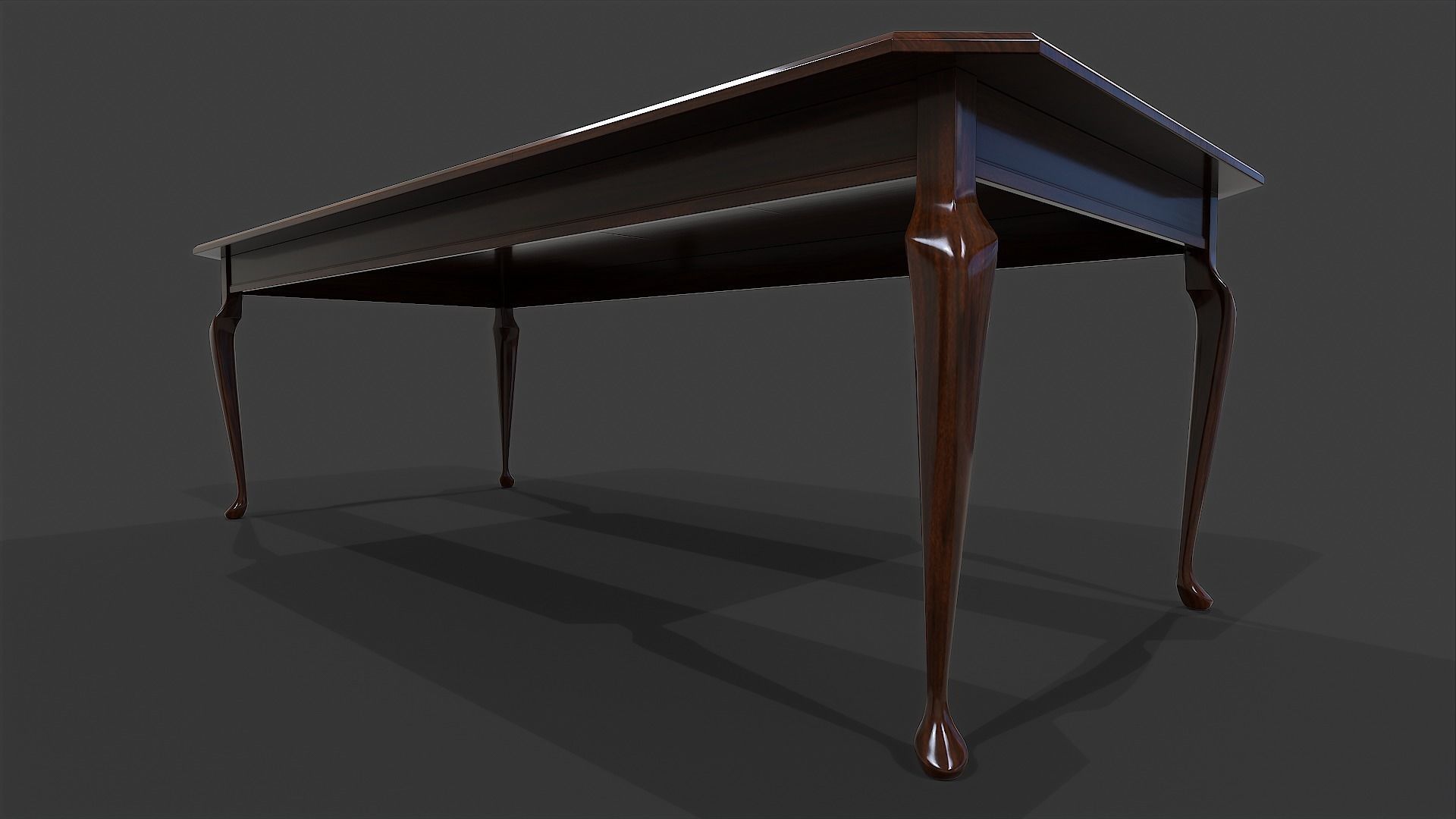 Tables Collection - Low Poly wooden table with circular top _13