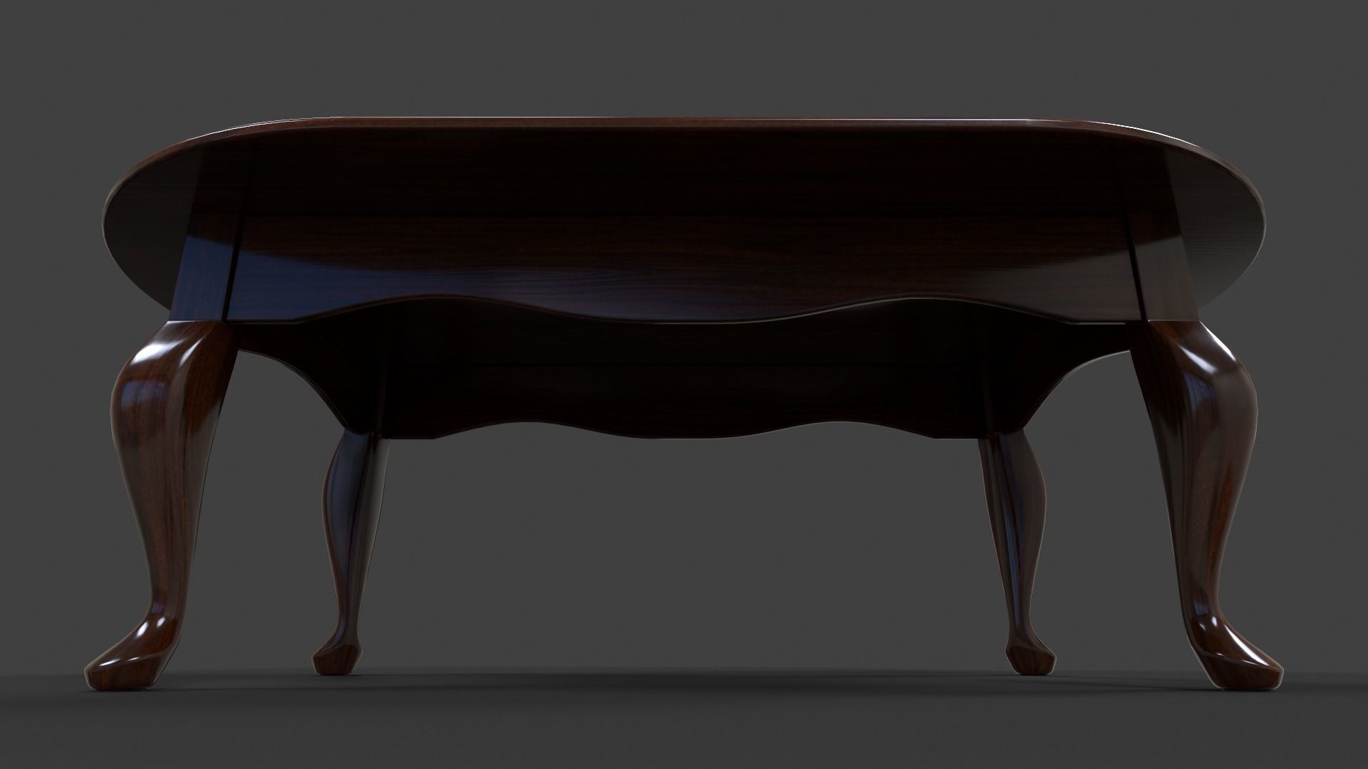 Tables Collection - Low Poly wooden table with circular top _71
