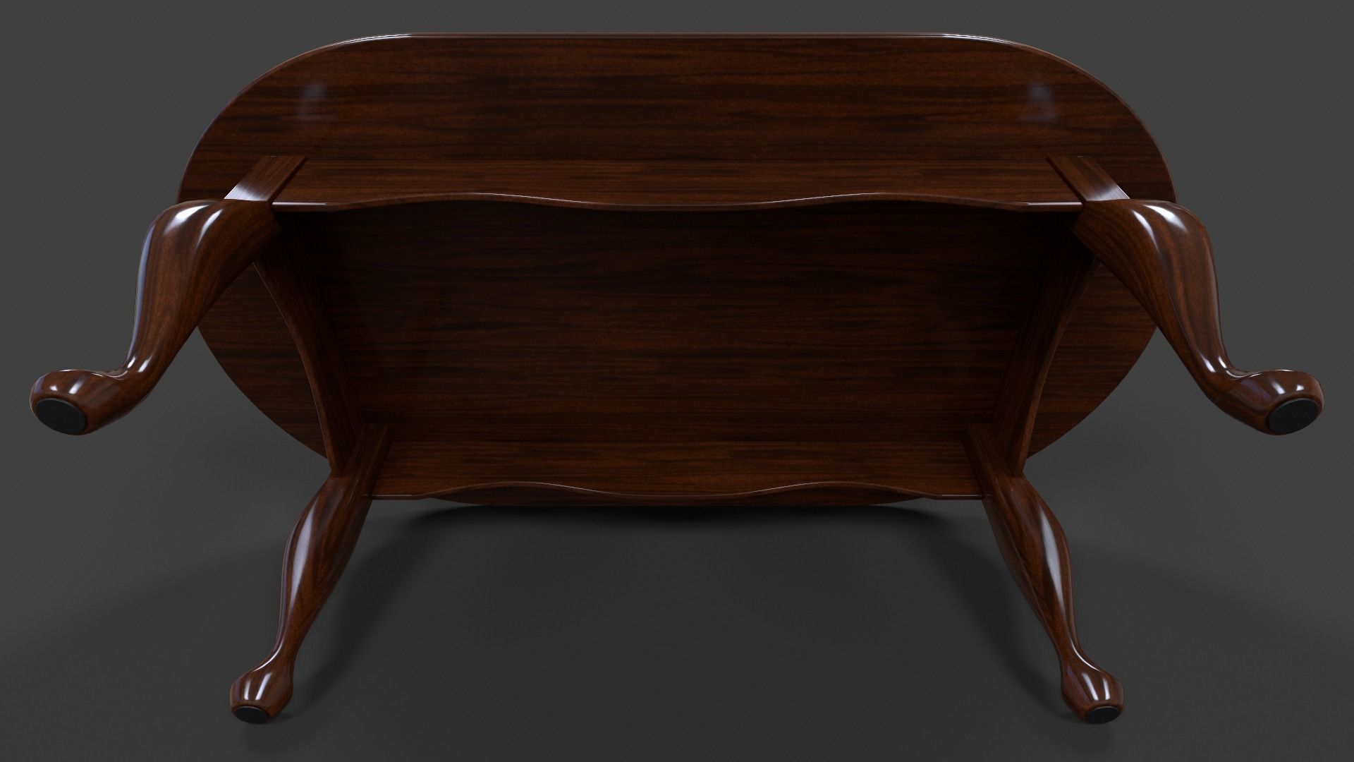 Tables Collection - Low Poly wooden table with circular top _78