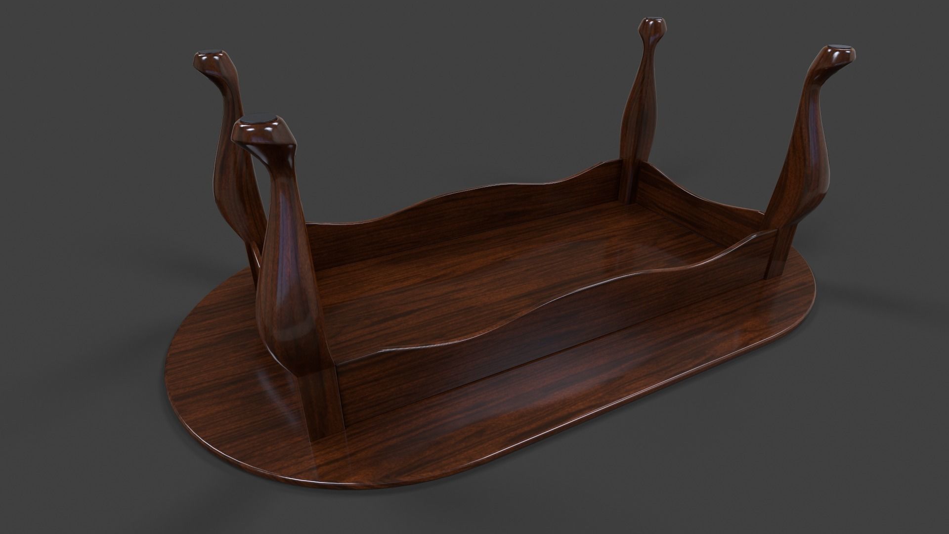 Tables Collection - Low Poly wooden table with circular top _88