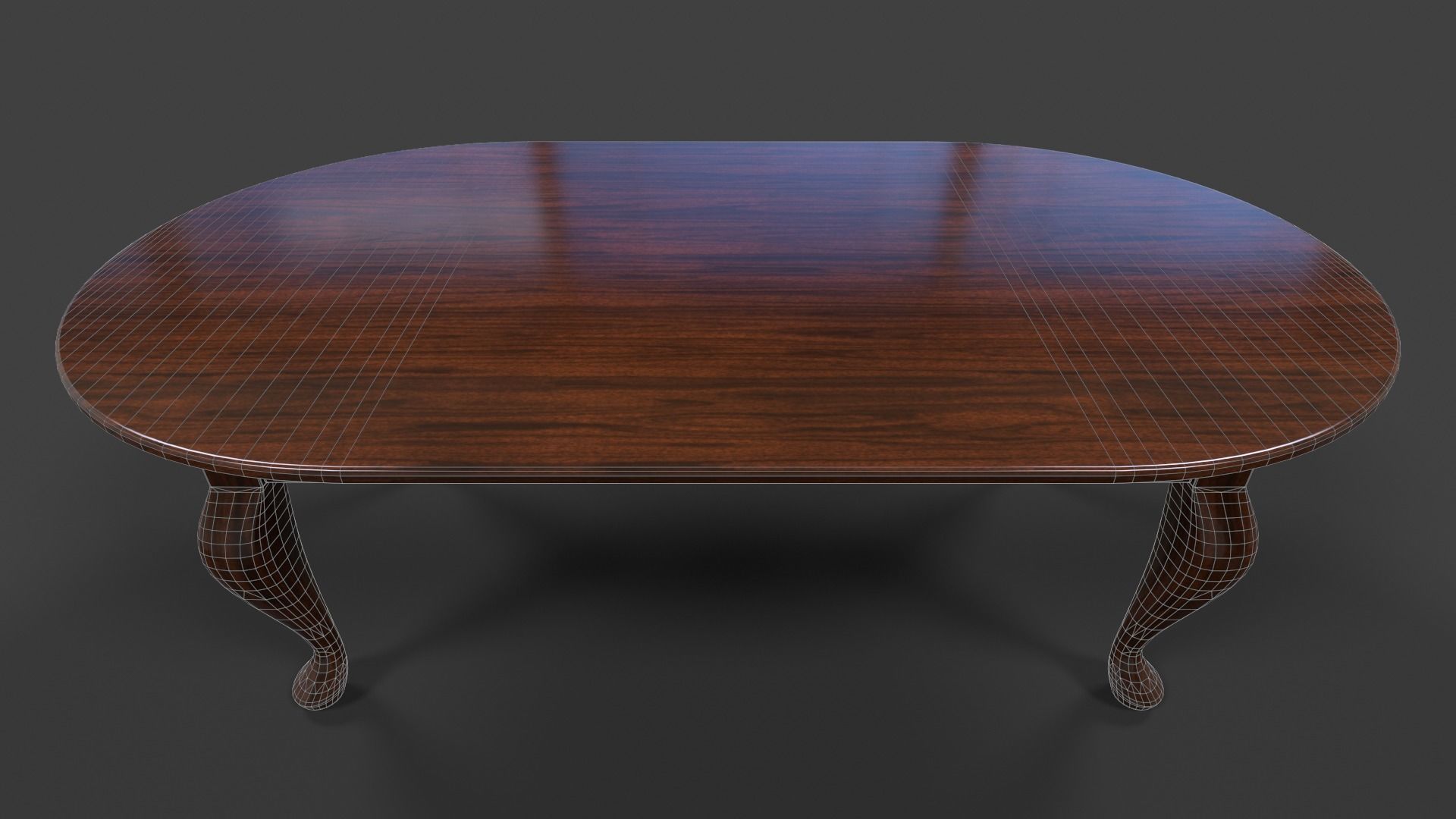 Tables Collection - Low Poly wooden table with circular top _63