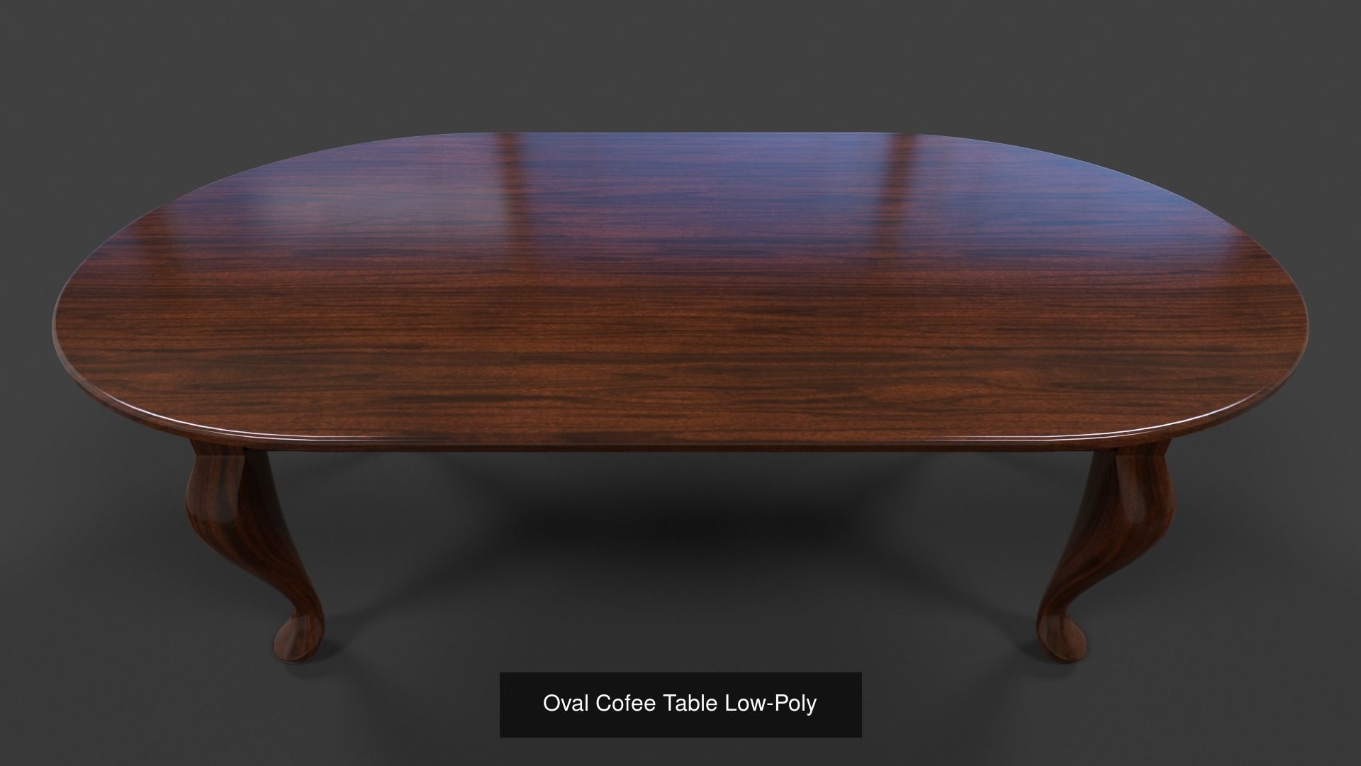 Tables Collection - Low Poly wooden table with circular top _7