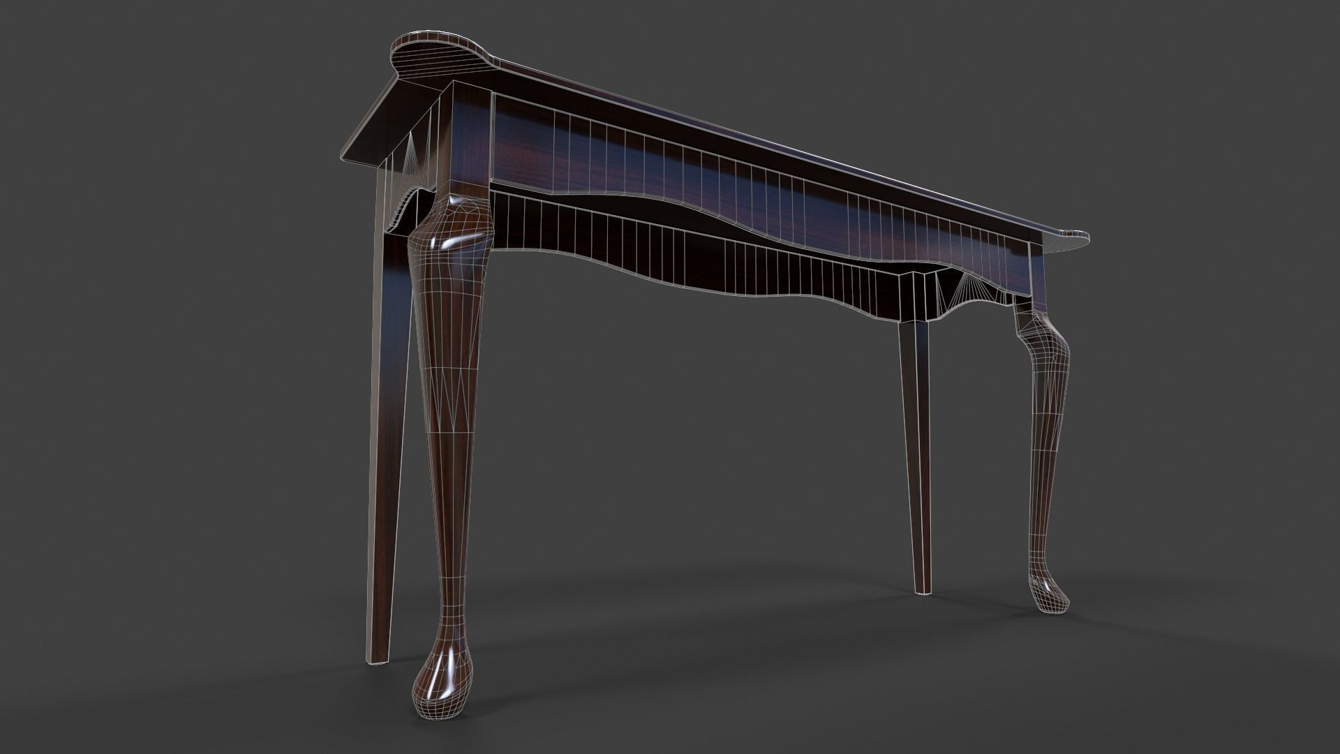 Tables Collection - Low Poly wooden table with circular top _36