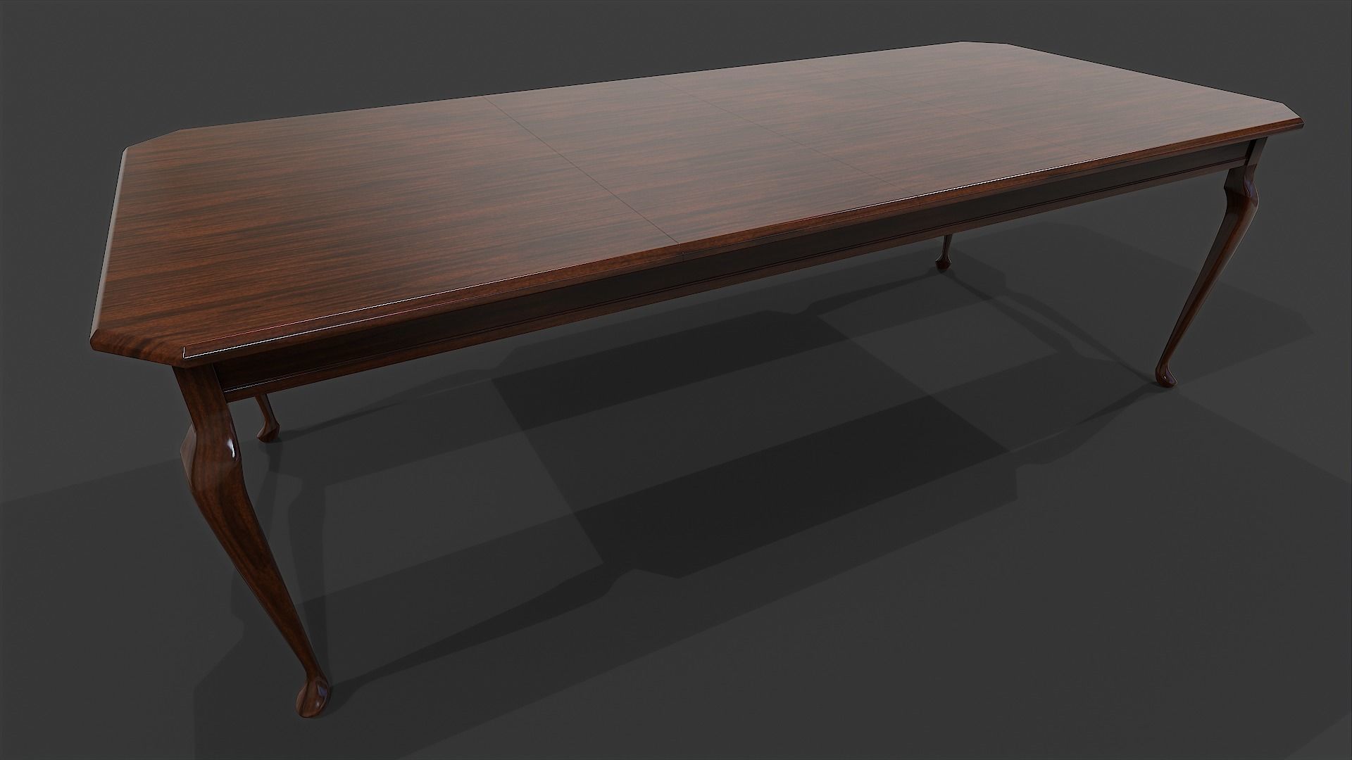Tables Collection - Low Poly wooden table with circular top _6