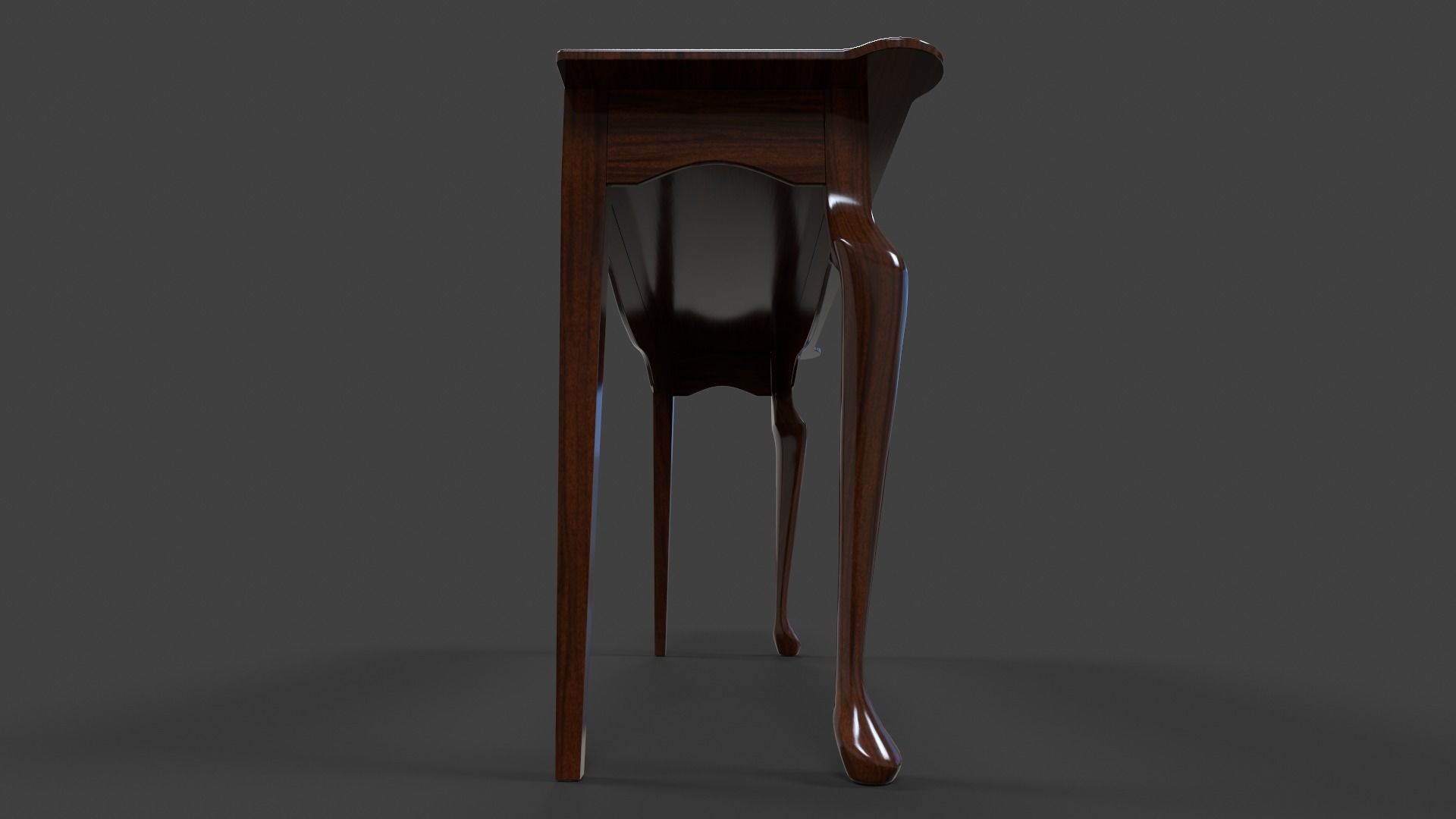 Tables Collection - Low Poly wooden table with circular top _37