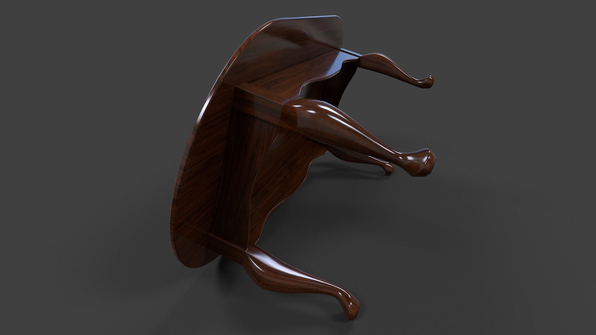 Tables Collection - Low Poly wooden table with circular top _96