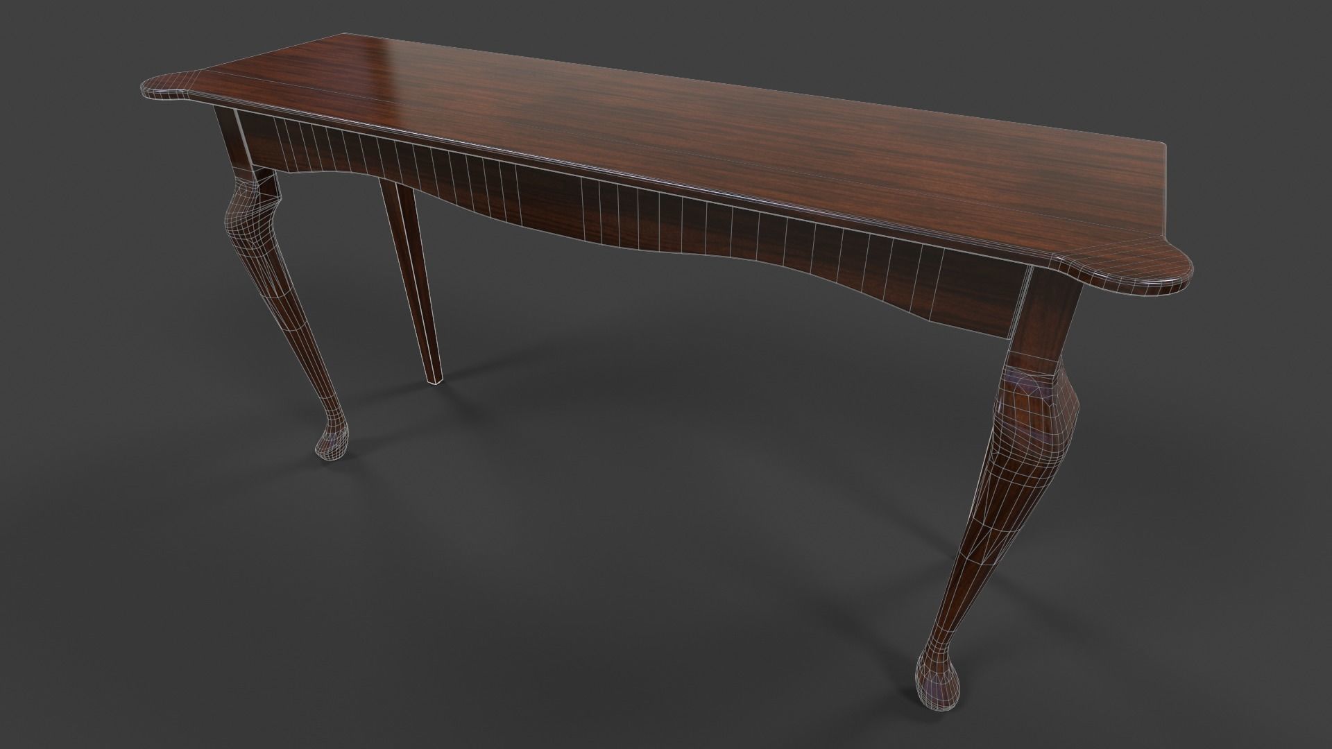 Tables Collection - Low Poly wooden table with circular top _50