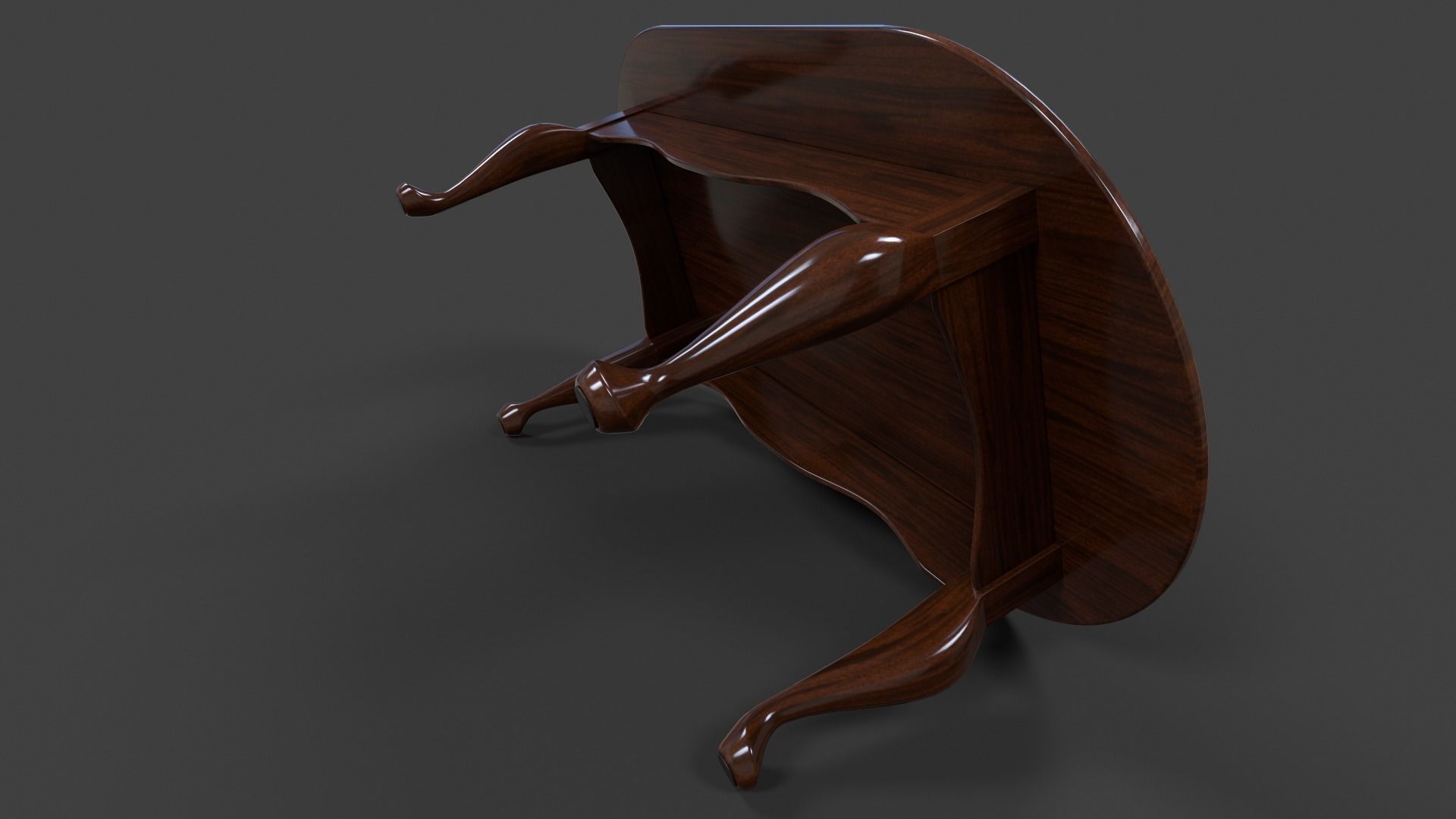 Tables Collection - Low Poly wooden table with circular top _99
