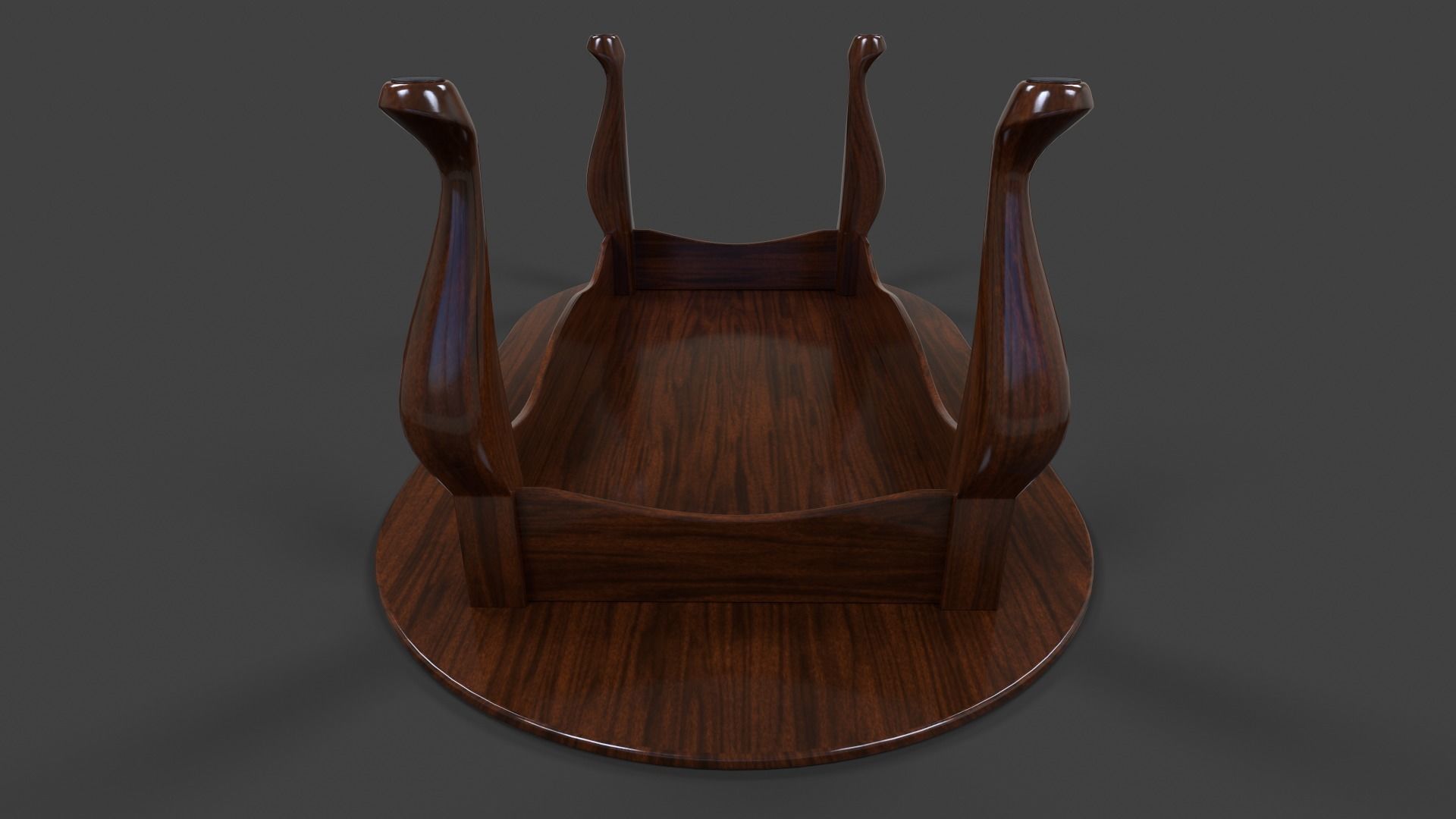 Tables Collection - Low Poly wooden table with circular top _91