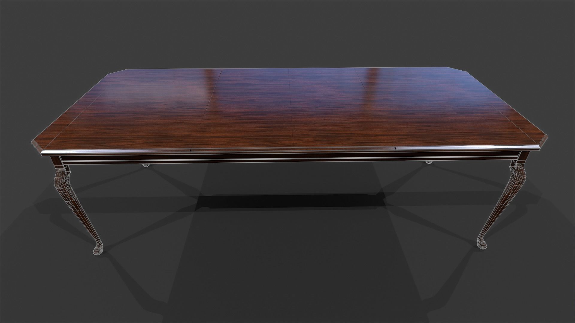 Tables Collection - Low Poly wooden table with circular top _4