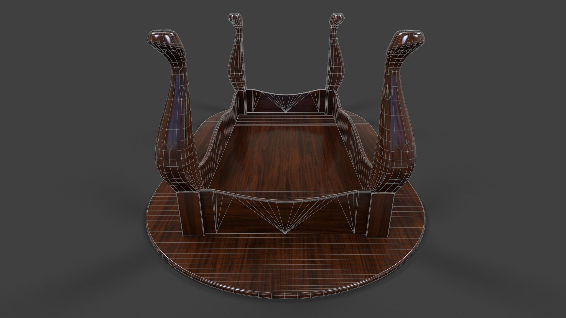Tables Collection - Low Poly wooden table with circular top _93