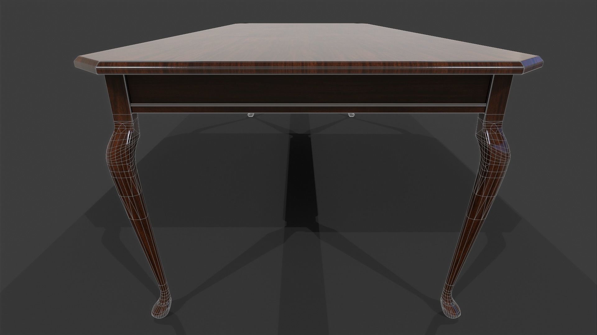 Tables Collection - Low Poly wooden table with circular top _12