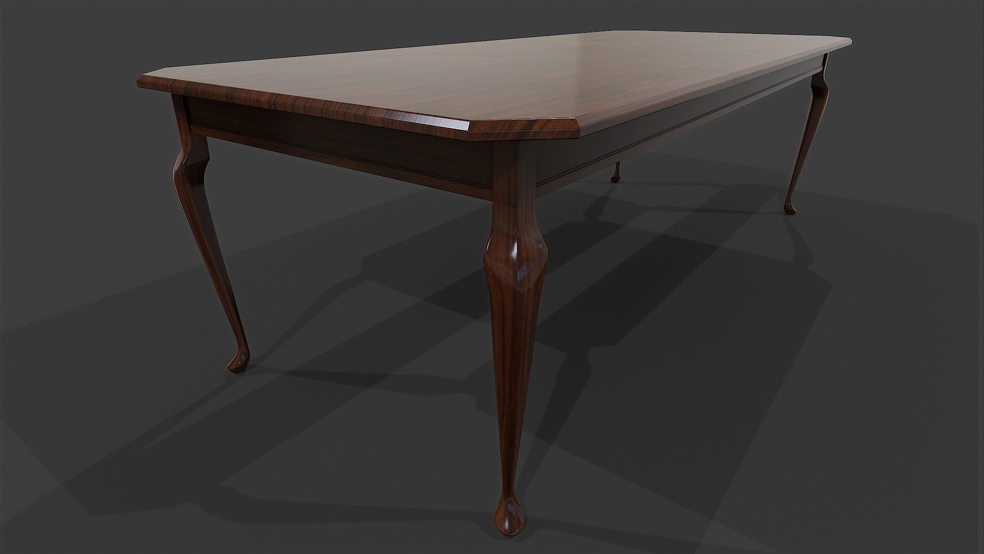 Tables Collection - Low Poly wooden table with circular top _9