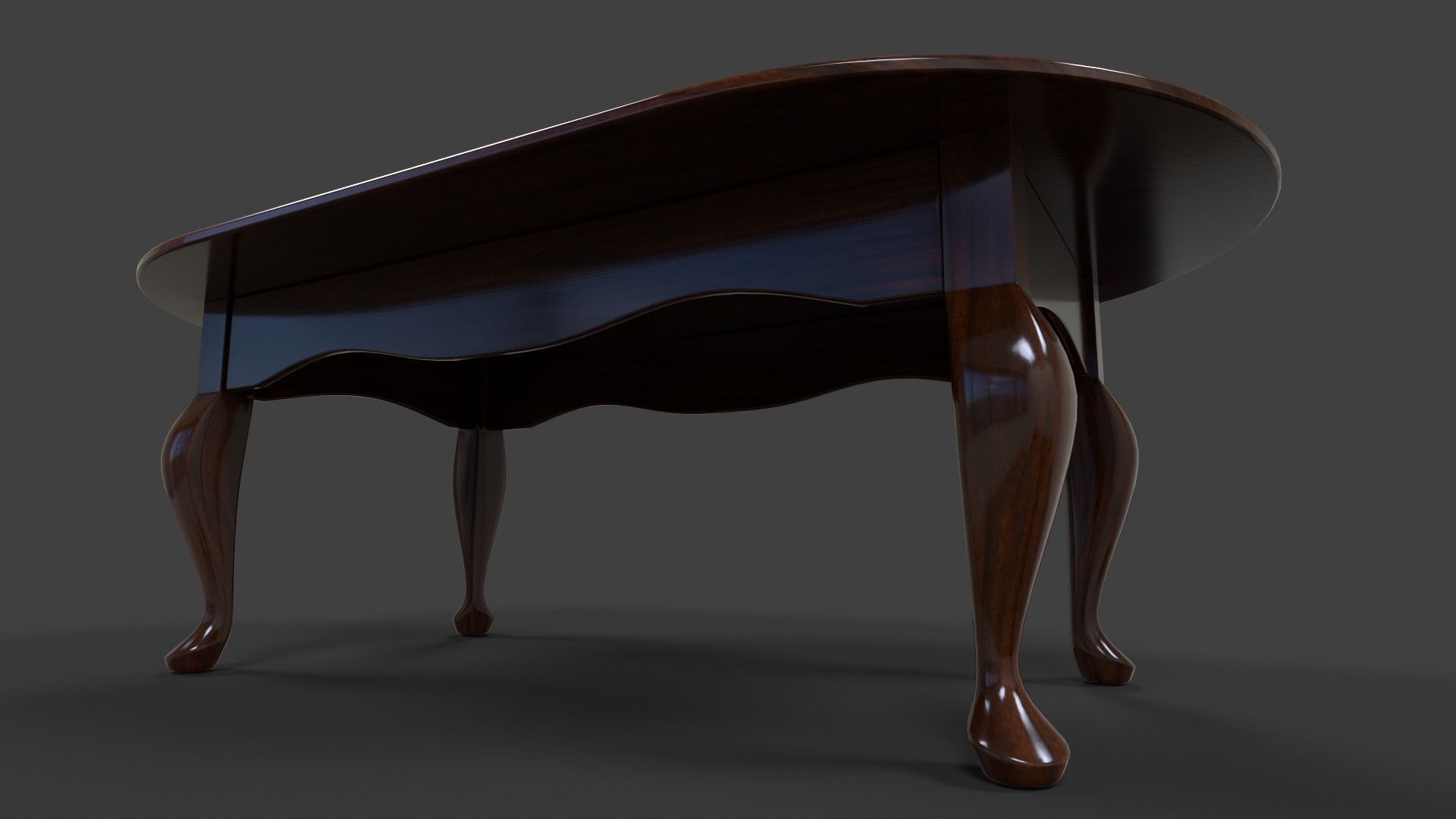Tables Collection - Low Poly wooden table with circular top _69