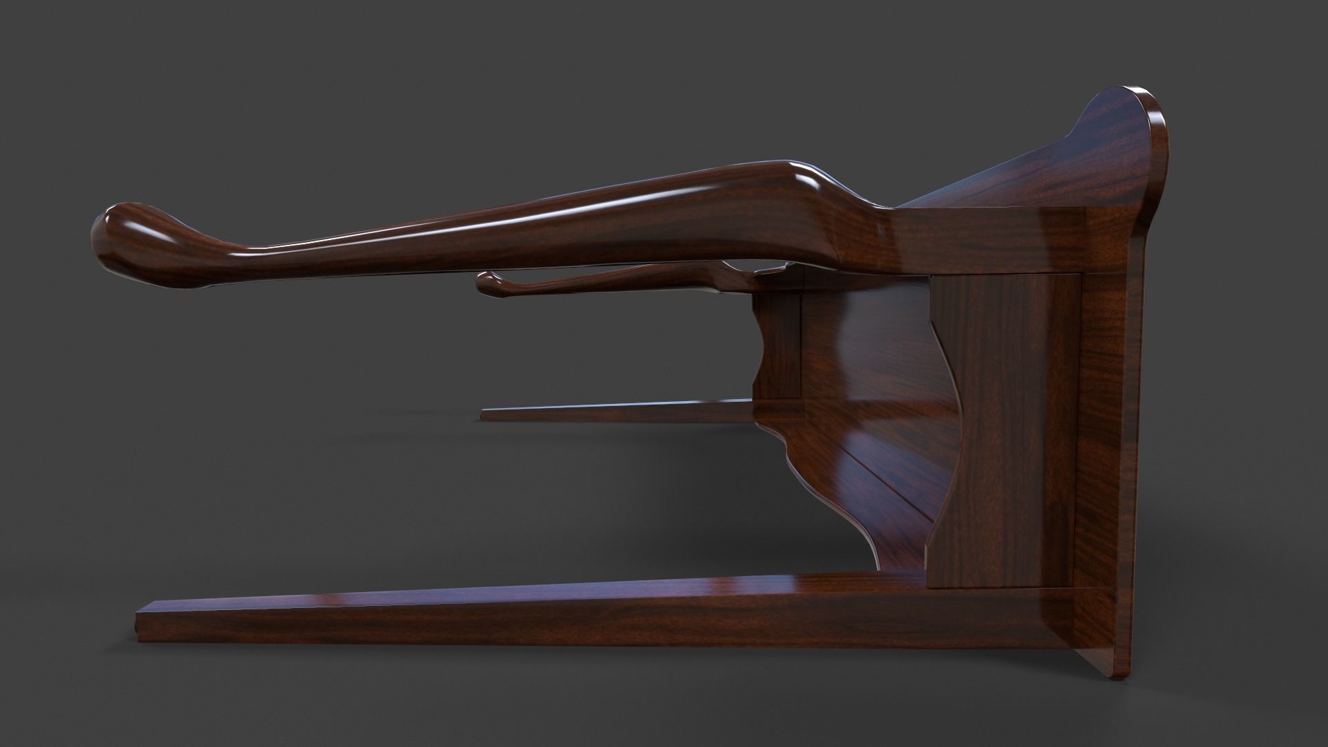 Tables Collection - Low Poly wooden table with circular top _54