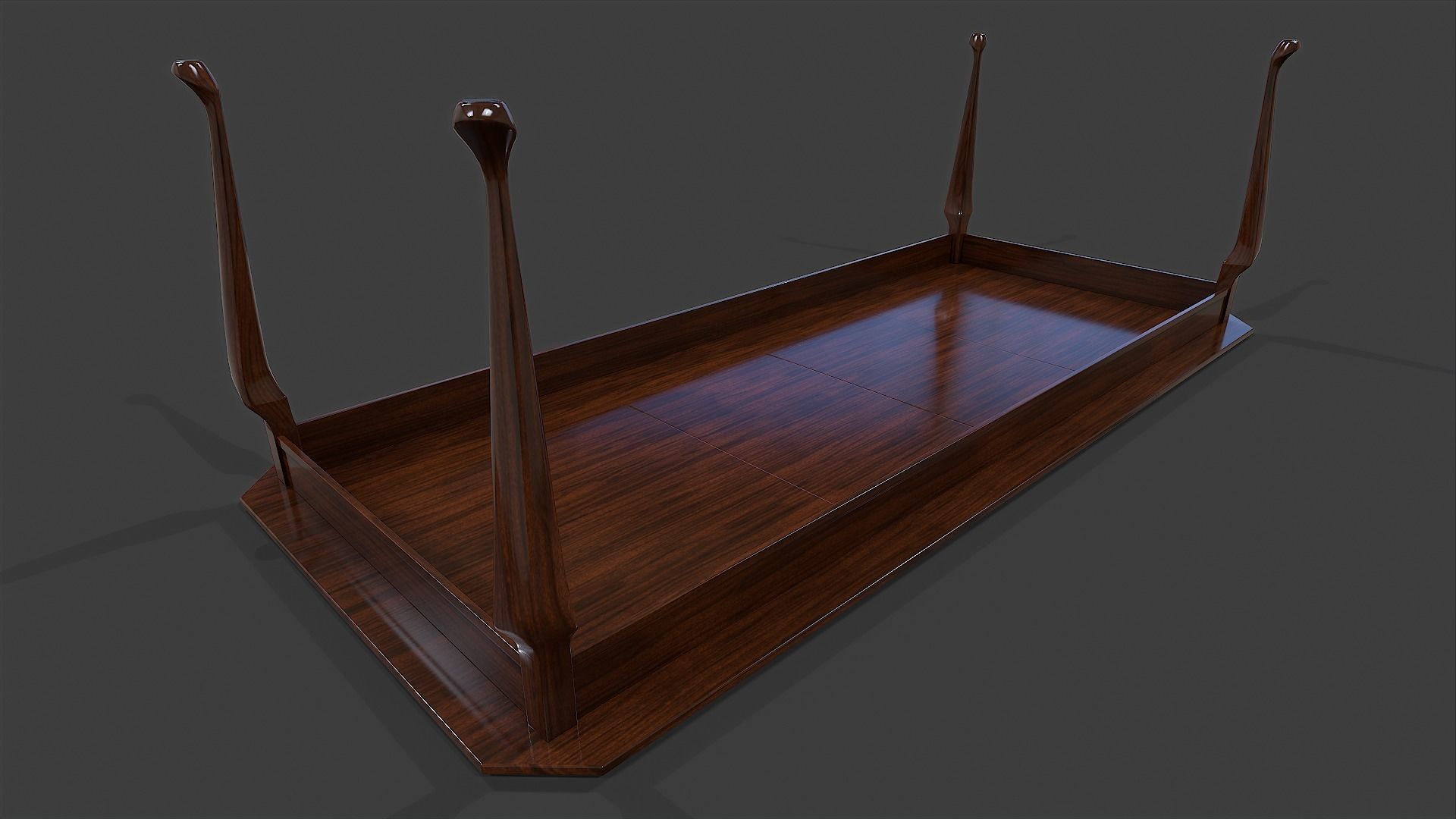 Tables Collection - Low Poly wooden table with circular top _21