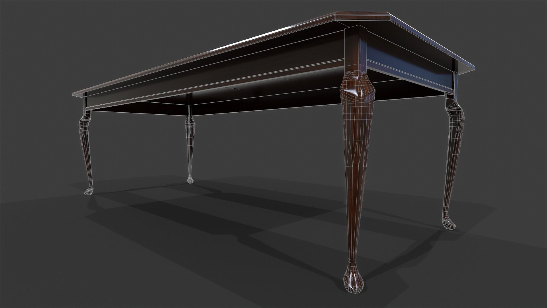 Tables Collection - Low Poly wooden table with circular top _14