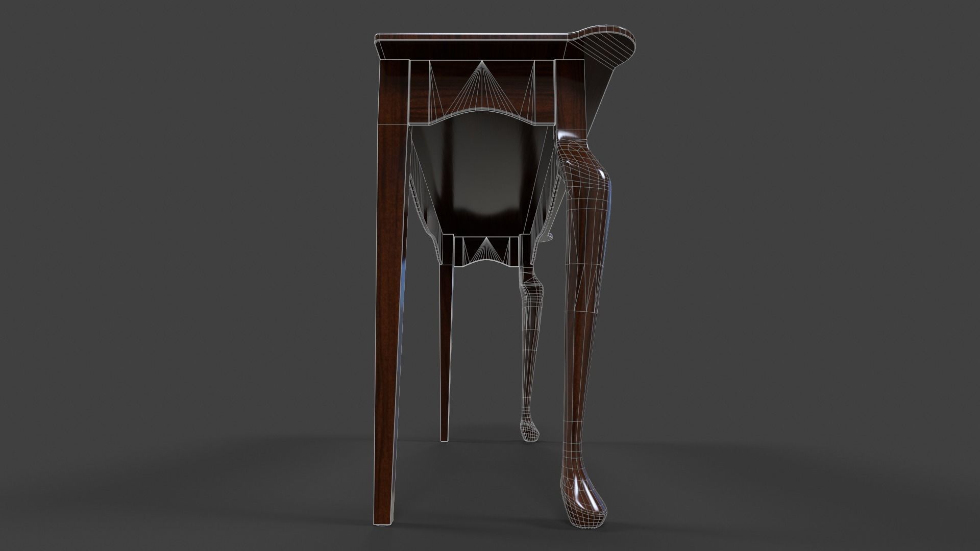 Tables Collection - Low Poly wooden table with circular top _38