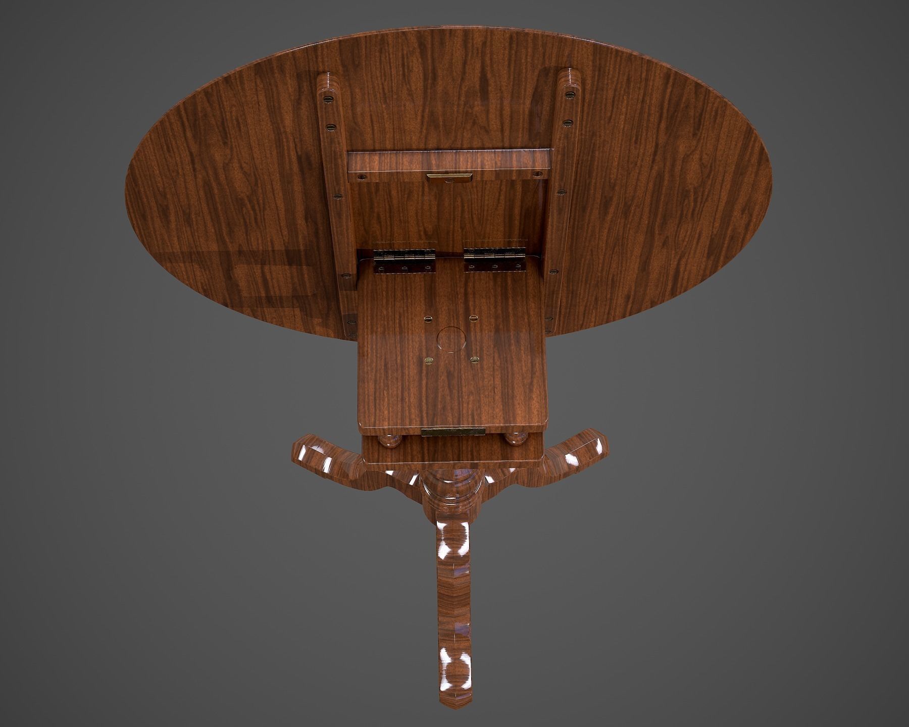 Tables Collection - Low Poly wooden table with circular top _104