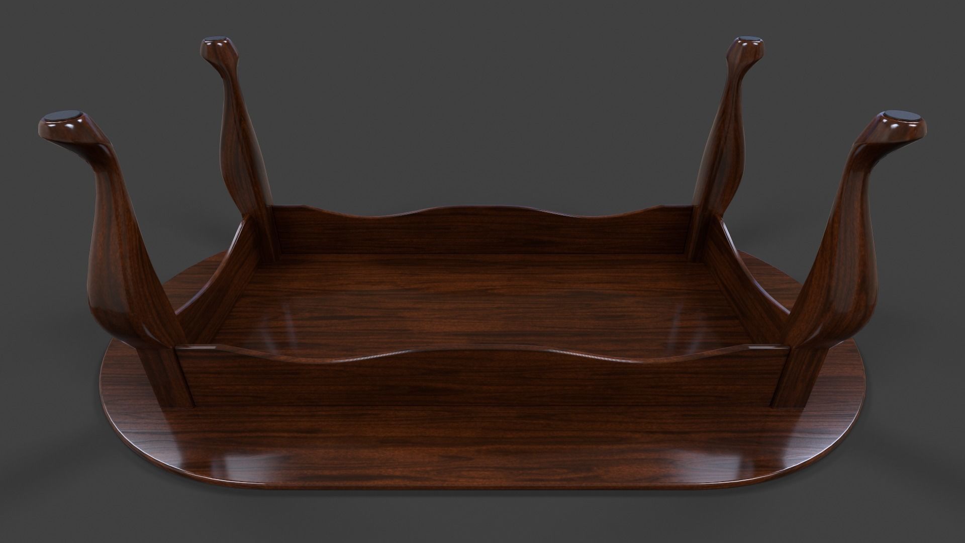 Tables Collection - Low Poly wooden table with circular top _80