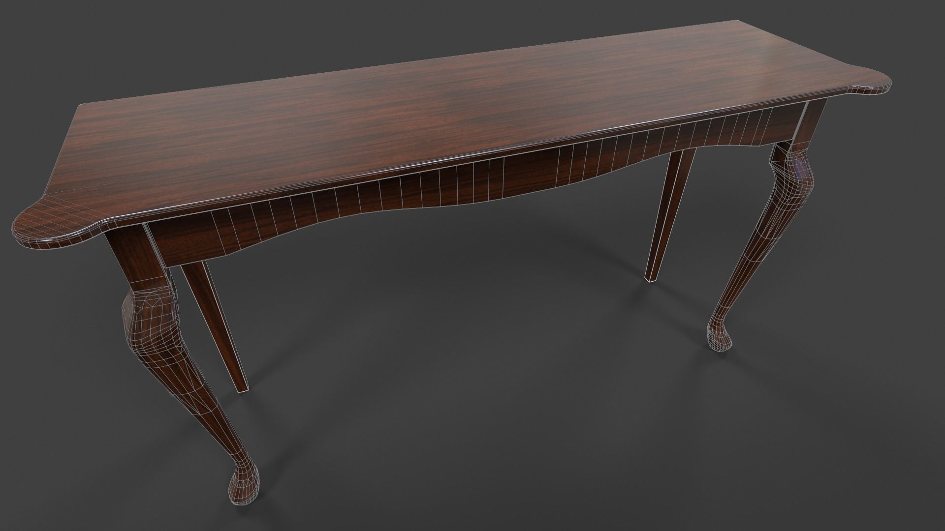 Tables Collection - Low Poly wooden table with circular top _34