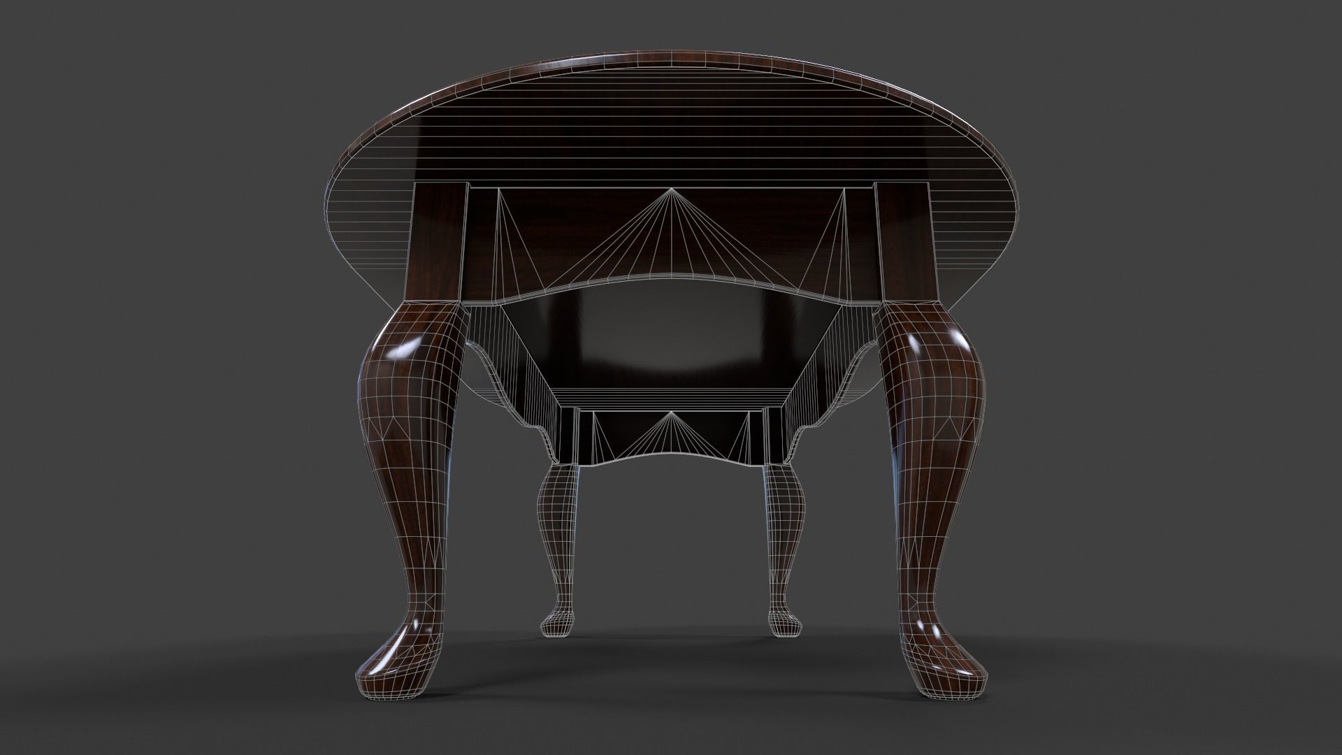 Tables Collection - Low Poly wooden table with circular top _74