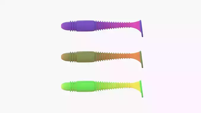 Soft plastic fishing lure v3 3D print model