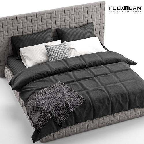 FLEXTEAM MARCEL  and black bedclothes 3D model