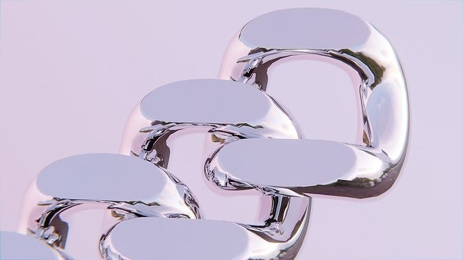 Modular Chain Jewelry Link Low-poly 3D model