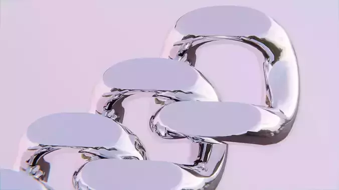 Modular Chain Jewelry Link Low-poly 3D model