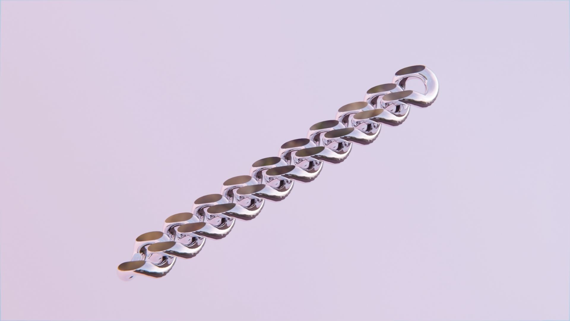 Modular Chain Jewelry Link Low-poly 3D model_2