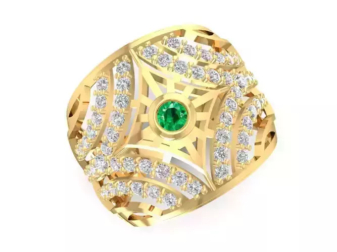 Square Face Green Stone Men Ring Jewelry 1125