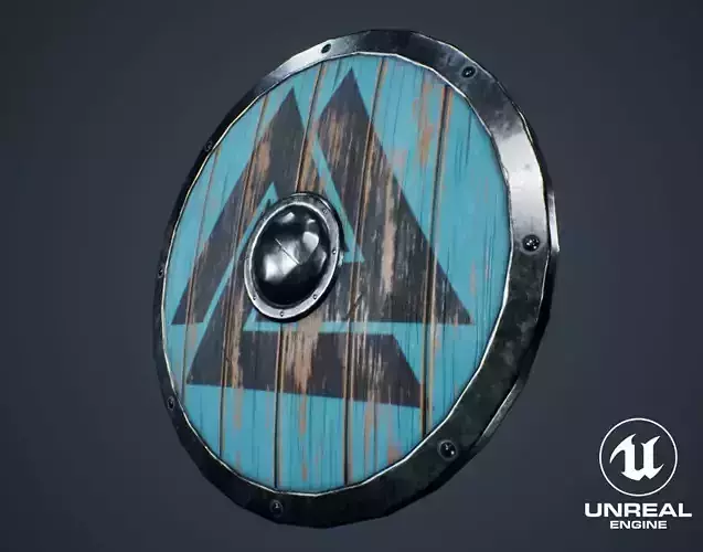 Viking Weapons - Curved Shield I Low-poly 3D model