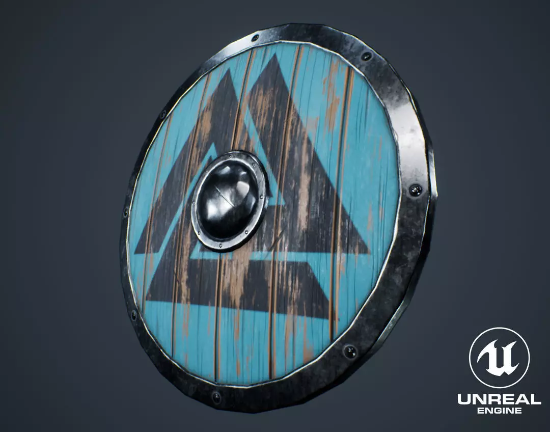 Viking Weapons - Curved Shield I Low-poly 3D model_0